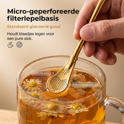 📢📢50% OFF !! ⏰2-in-1 tea filter, spoon and straw