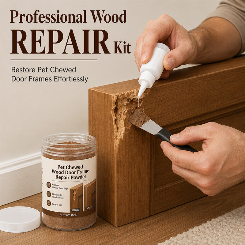 📢📢50% OFF !! ⏰🎁Pet Chewed Wood Door Frame Repair Kit