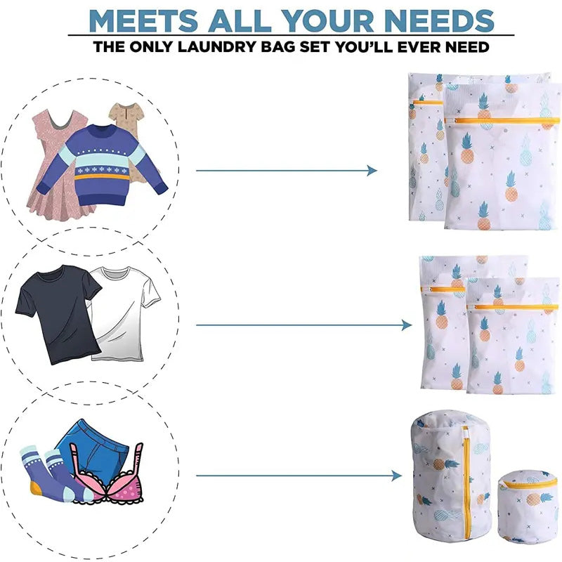 📢📢50% OFF !! ⏰【Set of 5/6 Pieces】Laundry Bags Specially Designed For Washing Machines