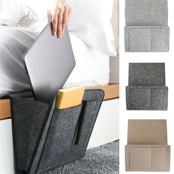 🛏️ Save 50%! 🧺 Bedside Hanging Caddy – Multi‑pocket felt organizer for dorm & bunk ✨
