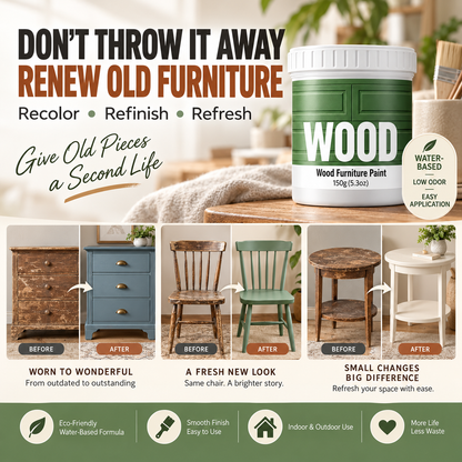 📢📢50% OFF !! ⏰Waterborne Wood Paint Eco-Friendly Furniture Refinishing Paint