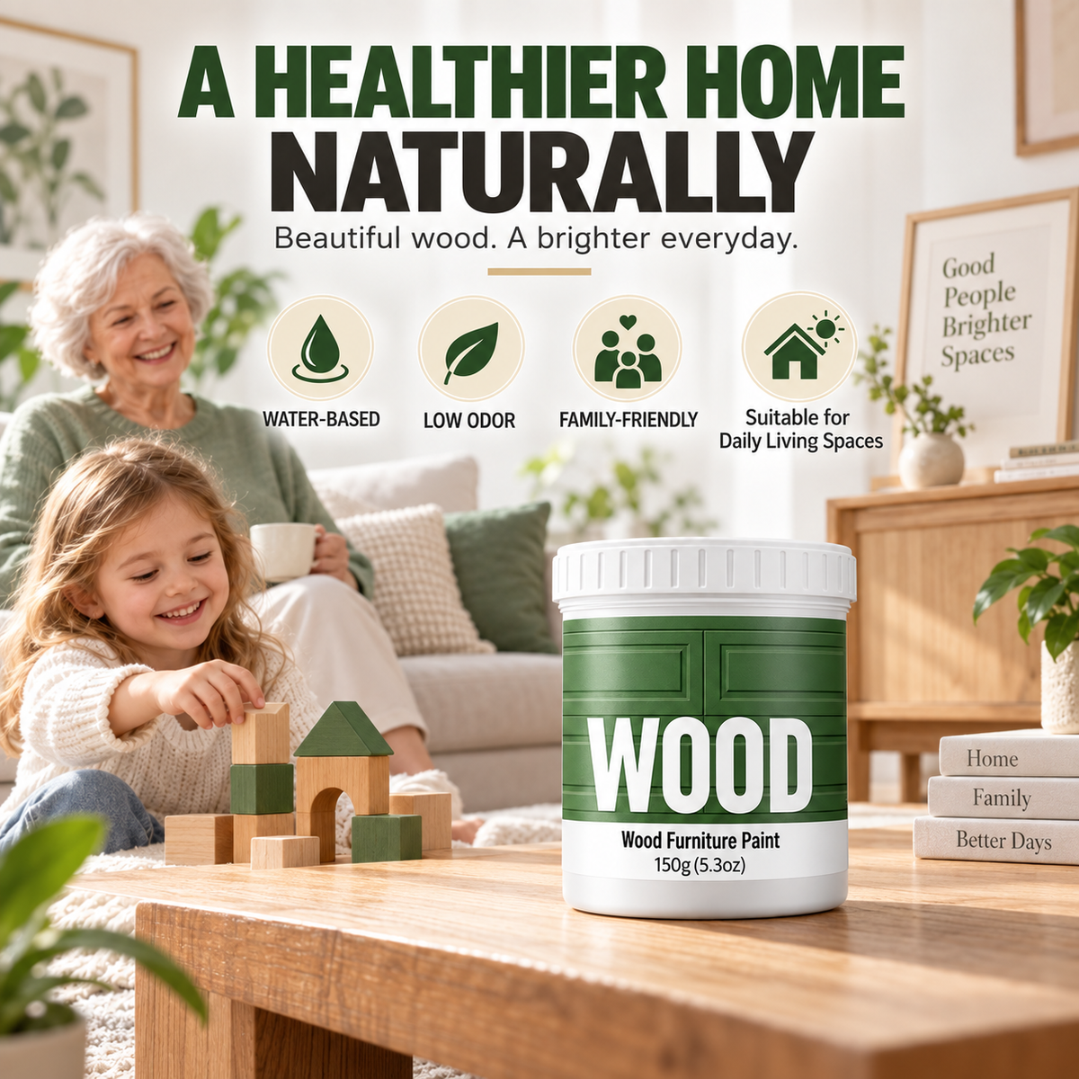 📢📢50% OFF !! ⏰Waterborne Wood Paint Eco-Friendly Furniture Refinishing Paint