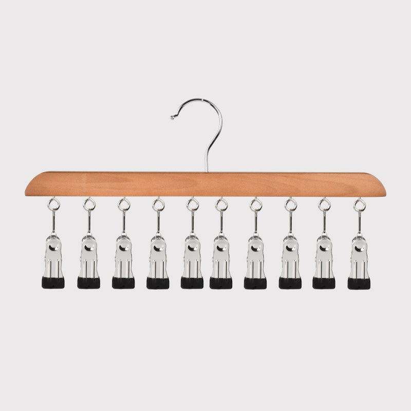 📢📢50% OFF !! ⏰Hang 10 Items Instantly! No-Slip Wooden Multi-Clip Organizer