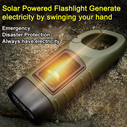 📢📢50% OFF! ⏰🔦 Solar + Hand-Crank Flashlight | Outdoor Backup