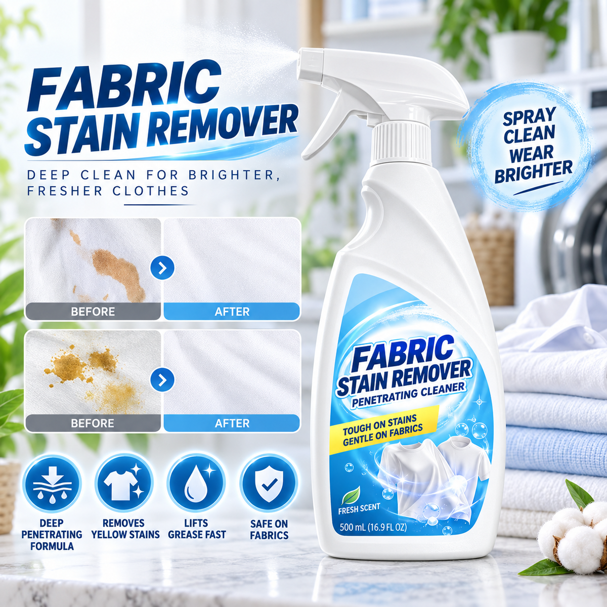 📢📢50% OFF !! ⏰Deep Penetrating Fabric Stain Remover Spray