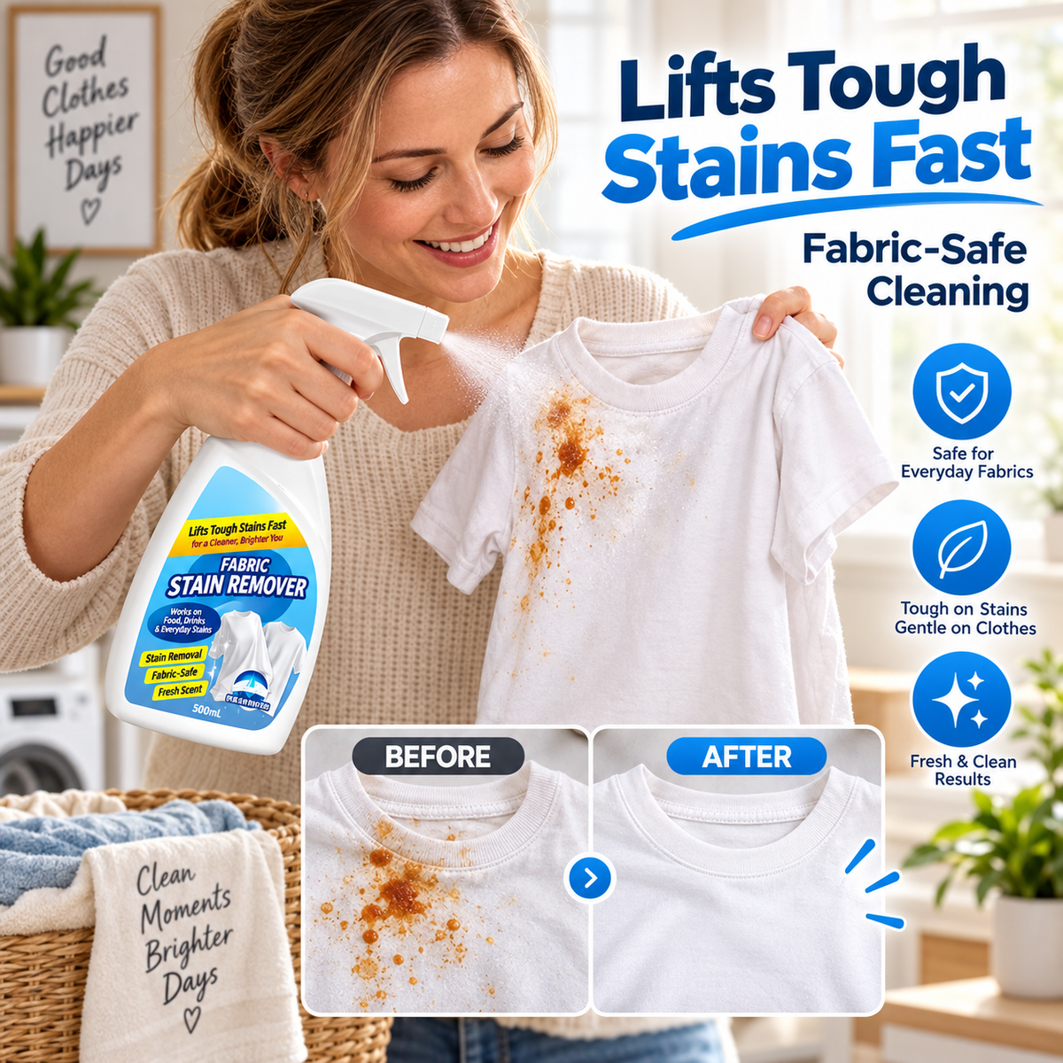 📢📢50% OFF !! ⏰Deep Penetrating Fabric Stain Remover Spray