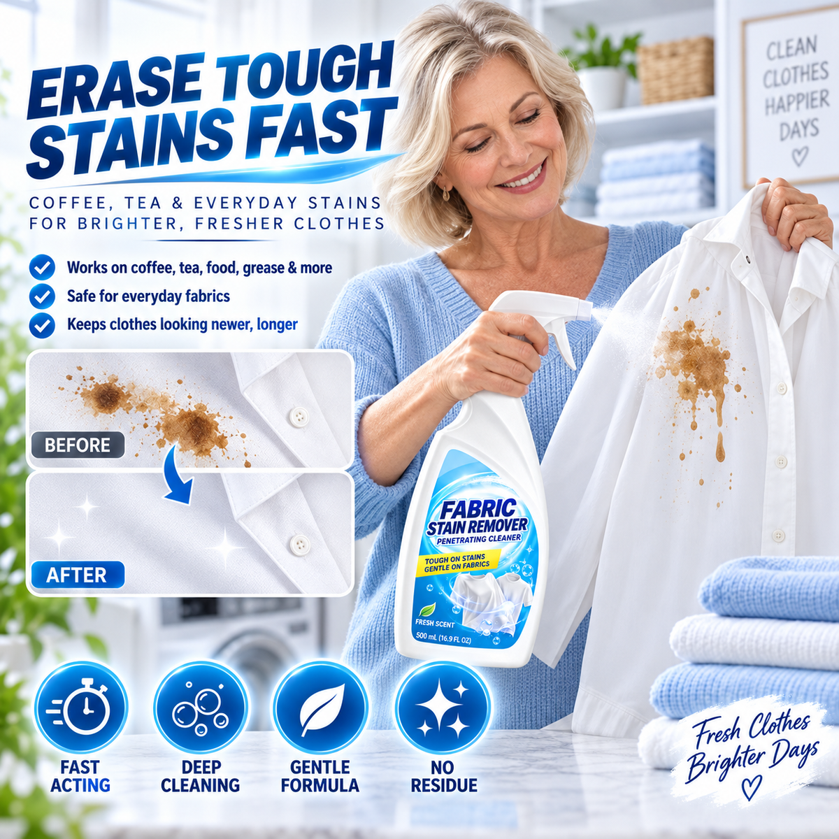 📢📢50% OFF !! ⏰Deep Penetrating Fabric Stain Remover Spray