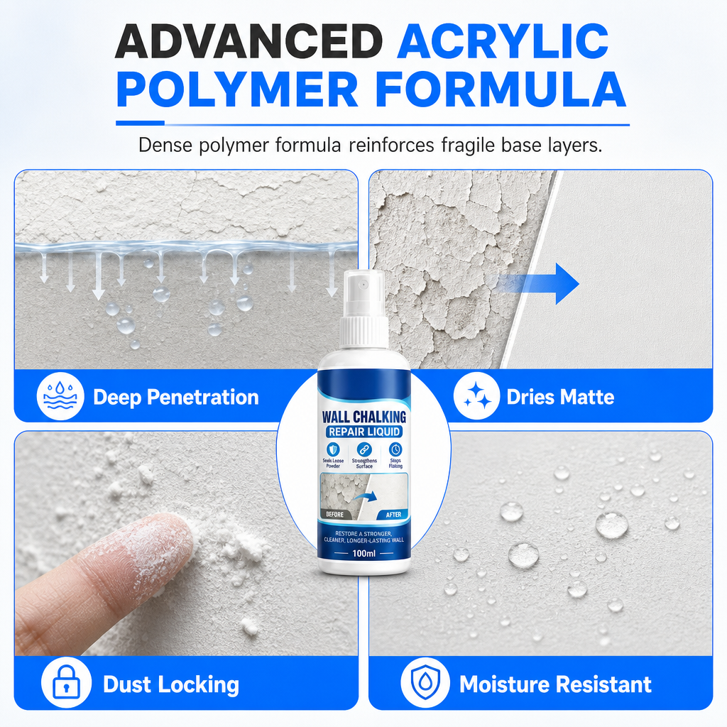 🥳HOT SALE🥳💞10K+ SOLD! Wall Repair Liquid!!! Locks chalking, deep binding & waterproof. Solid walls – grab yours! ✅