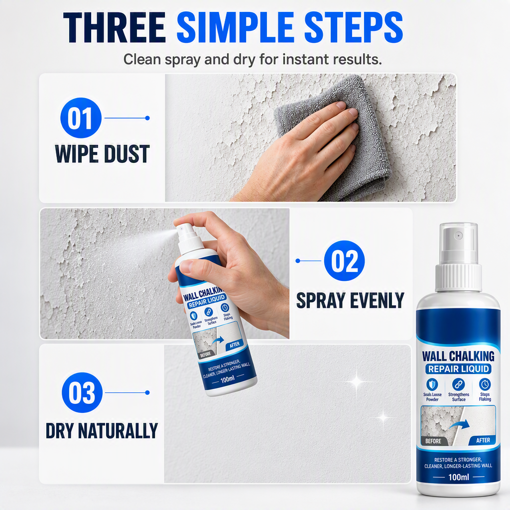 🥳HOT SALE🥳💞10K+ SOLD! Wall Repair Liquid!!! Locks chalking, deep binding & waterproof. Solid walls – grab yours! ✅