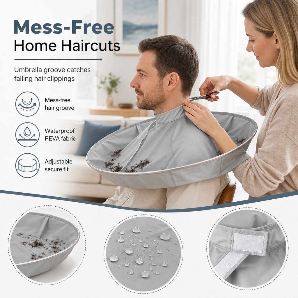 ⏳Limited-time 50% off⏰ Adult Gray Medium Size Breathable Hair Cutting Cape and Odorless Hair Dyeing Salon Gown