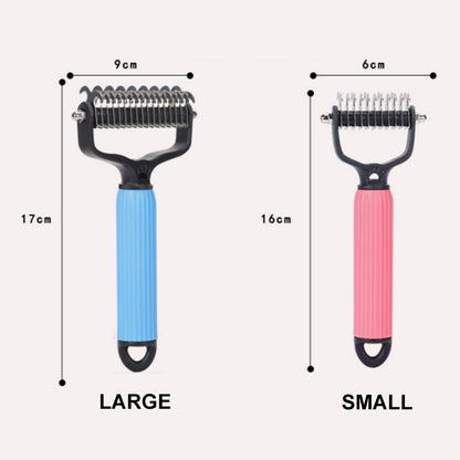 Double sided pet grooming brush
