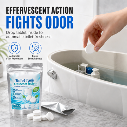 🥳HOT SALE🥳💞50K+ SOLD! 🚽✨ 50% OFF! 20 Pack Toilet Tank Freshener Tablets – effervescent action fights odor, slow release cleans constantly. Gentle on plumbing! 🧼✅