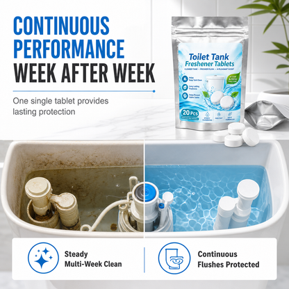 🥳HOT SALE🥳💞50K+ SOLD! 🚽✨ 50% OFF! 20 Pack Toilet Tank Freshener Tablets – effervescent action fights odor, slow release cleans constantly. Gentle on plumbing! 🧼✅
