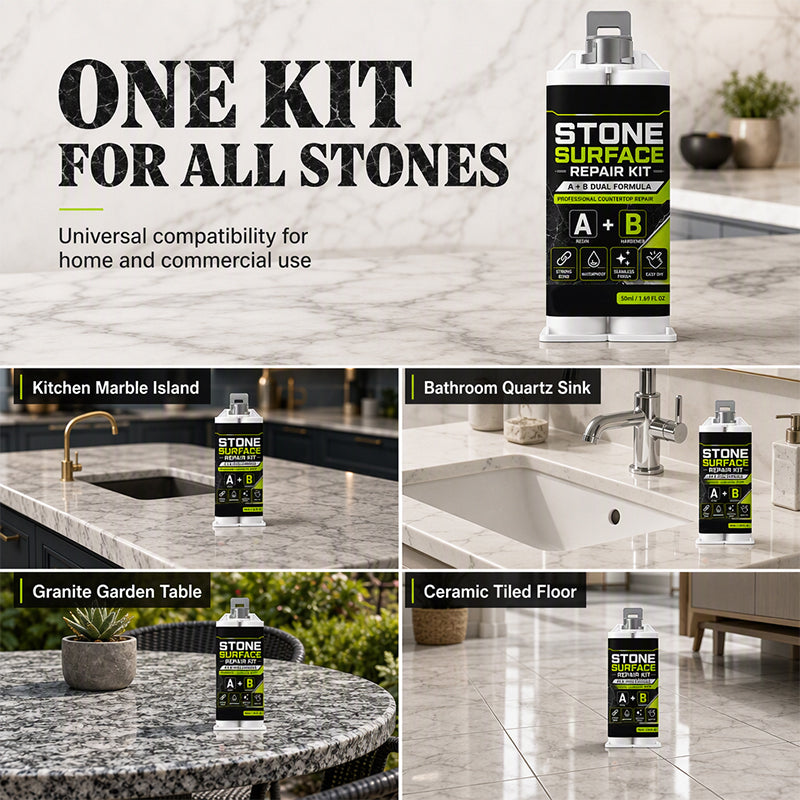 🥳HOT SALE🥳💞50K+ SOLD! 🪨🔧 50% OFF! Professional Stone Repair Paste – A+B formula fixes cracks, chips & gaps in marble, quartz & granite. Easy DIY, smooth finish! ✨🛡️