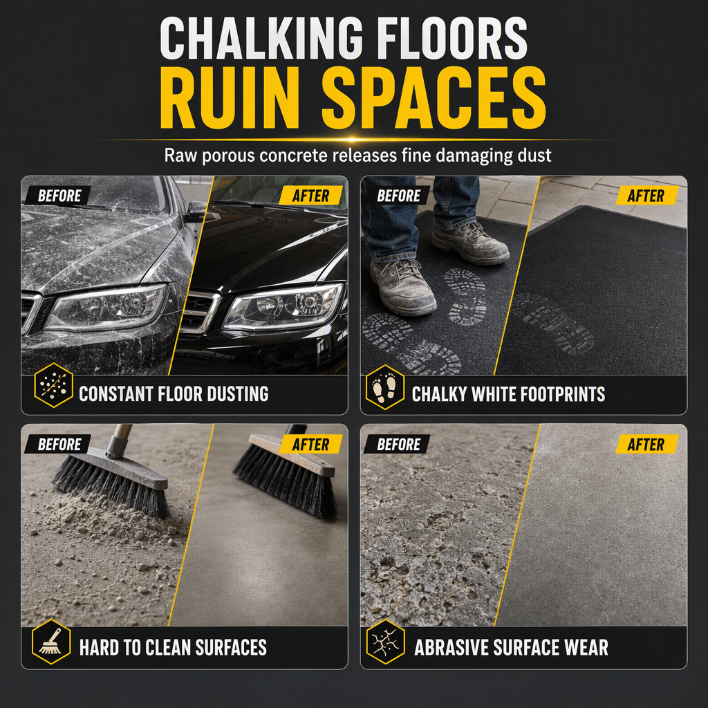 🥳HOT SALE🥳💞50K+ SOLD! 🏠🧱 50% OFF! Garage Cement Floor Dusting Hardener – seals & hardens concrete, stops dust for good. Simple 3-step application! 🛡️💪
