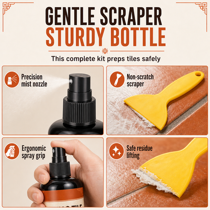 🥳HOT SALE🥳💞50K+ SOLD! 🧴🧽 50% OFF! Terracotta & Saltillo Tile Wax Remover Spray – active foam dissolves thick wax, includes scraper. Restore natural matte finish in 3 steps! 🏺✨