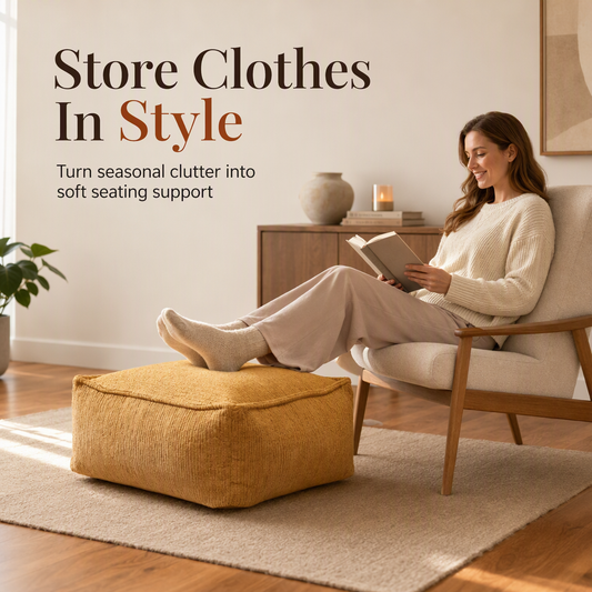 📢📢50% OFF! ⏰Storage Ottoman Cover – ✨Turn Extra Clothes & Blankets Into A Cozy Seat While Saving Space