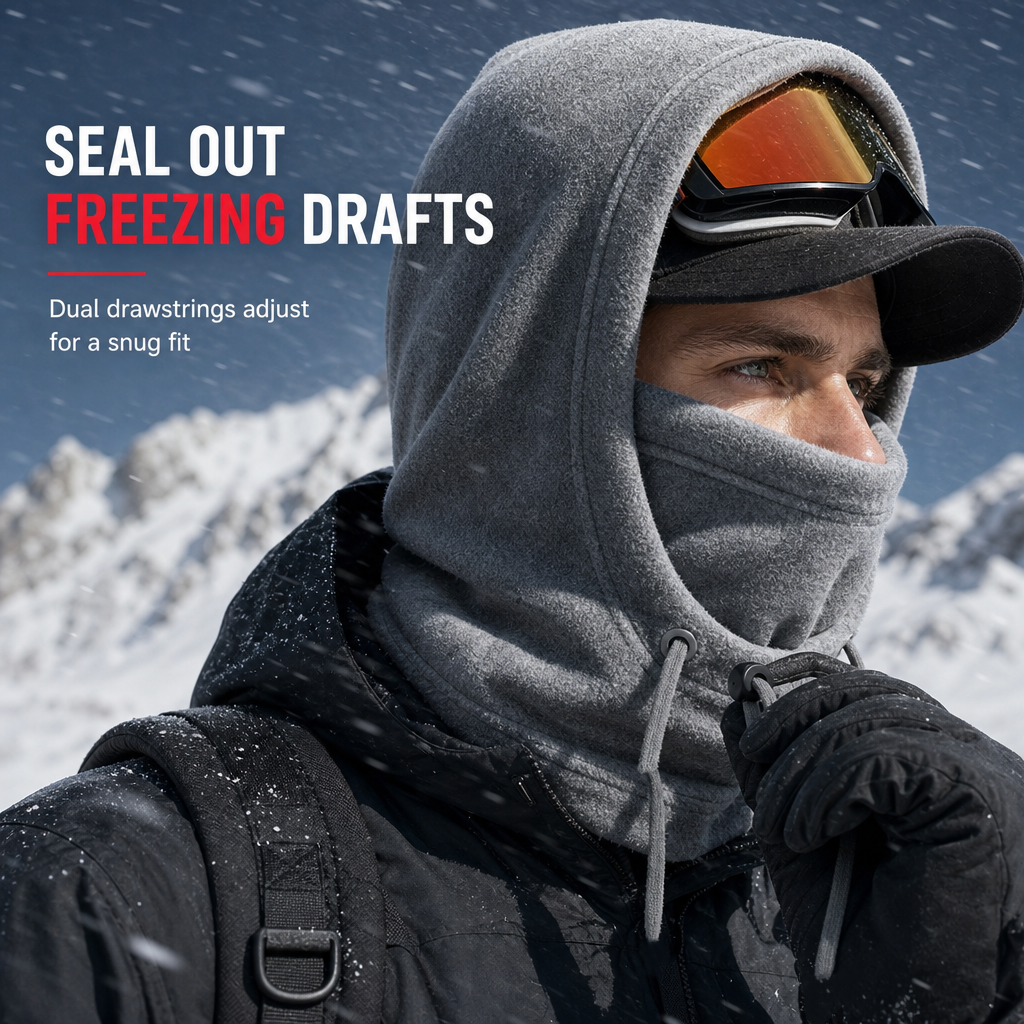 🥳HOT SALE 50% OFF🥳💞50K+ SOLD! 🧣❄️ 3-in-1 Winter Balaclava – windproof fleece covers head, neck, face & ears. Adjustable fit for skiing, cycling & cold weather! 🛡️💪