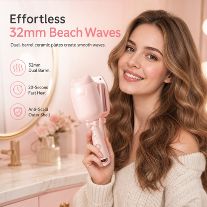 📢📢50% OFF! ⏰Quick-Heating 32mm Water Wave Hair Waver