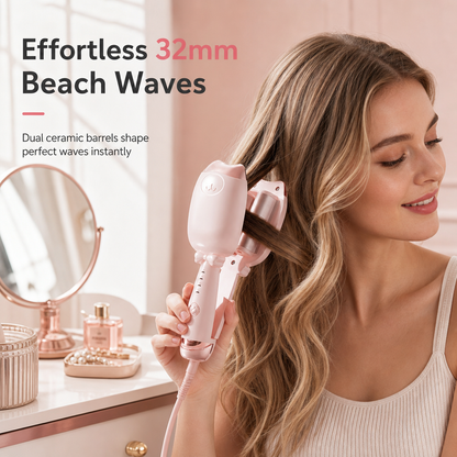 📢📢50% OFF! ⏰Quick-Heating 32mm Water Wave Hair Waver