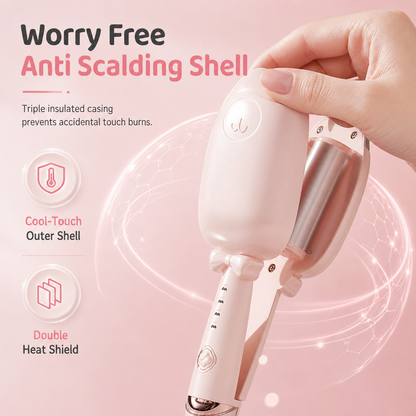 📢📢50% OFF! ⏰Quick-Heating 32mm Water Wave Hair Waver