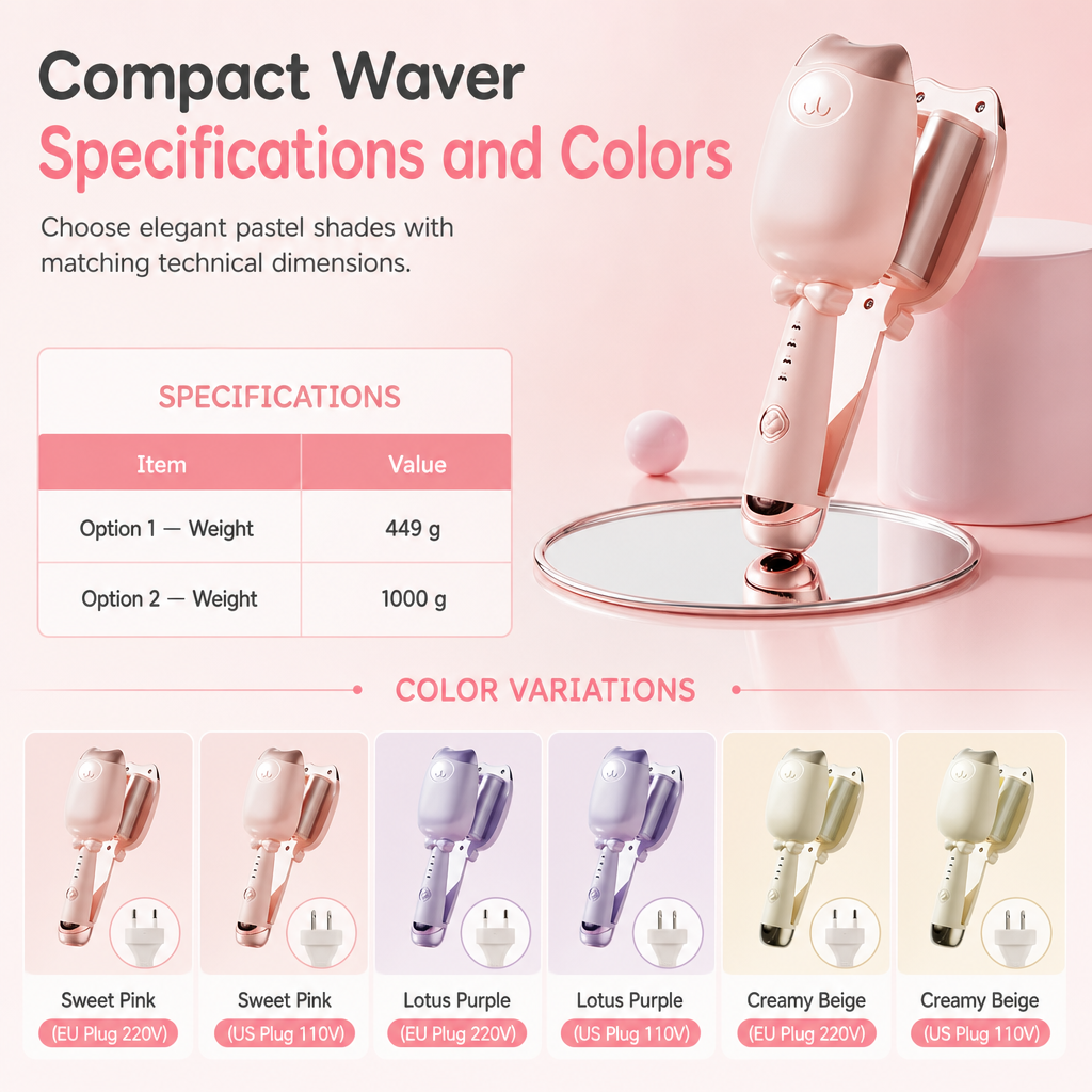 📢📢50% OFF! ⏰Quick-Heating 32mm Water Wave Hair Waver