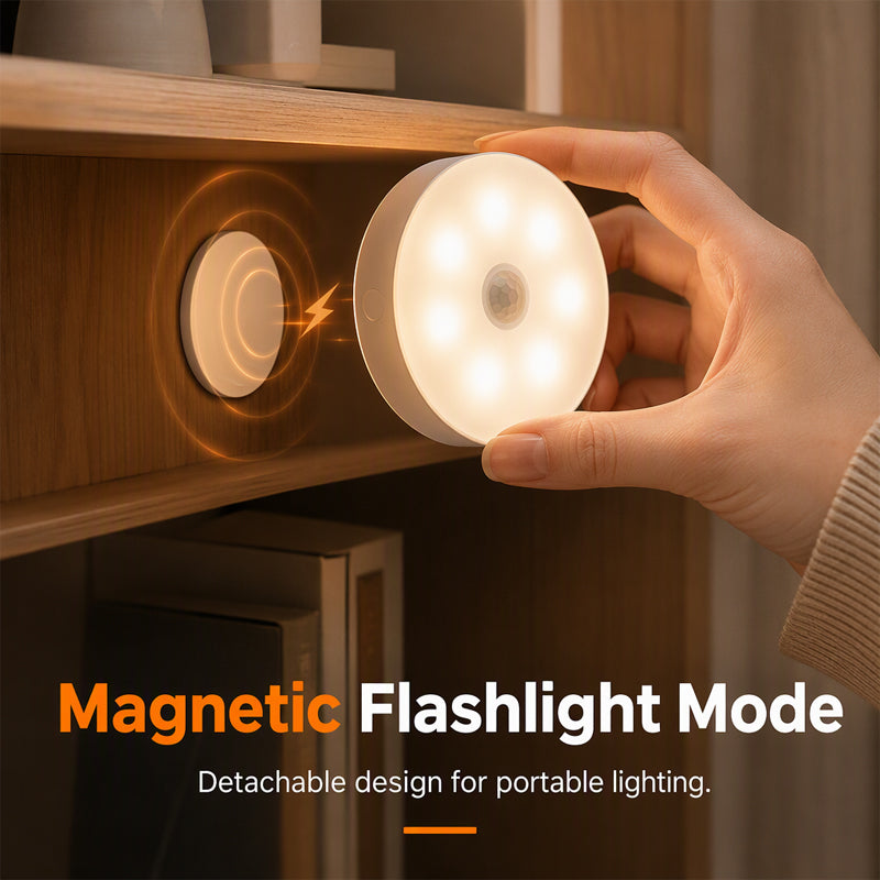 📢📢50% OFF! ⏰💡BUY 2 GET 1 FREE🎁Magnetic Wireless LED Motion Sensor Night Light – Eye-Caring Flicker-Free Cabinet Lamp, Rechargeable Stick-On Night Light for Bedroom, Staircase, Closet & Emergency
