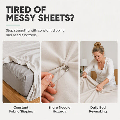 🥳HOT SALE🥳💞50K+ SOLD! 🛏️📌 50% OFF! Needle-Free Bedsheet Clips – 6 or 10 pack, durable ABS, grip edges without sharp pins. Keep sheets neatly in place! 🛡️✅