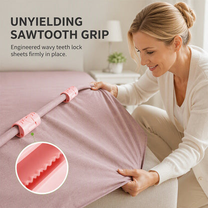 🥳HOT SALE🥳💞50K+ SOLD! 🛏️📌 50% OFF! Needle-Free Bedsheet Clips – 6 or 10 pack, durable ABS, grip edges without sharp pins. Keep sheets neatly in place! 🛡️✅