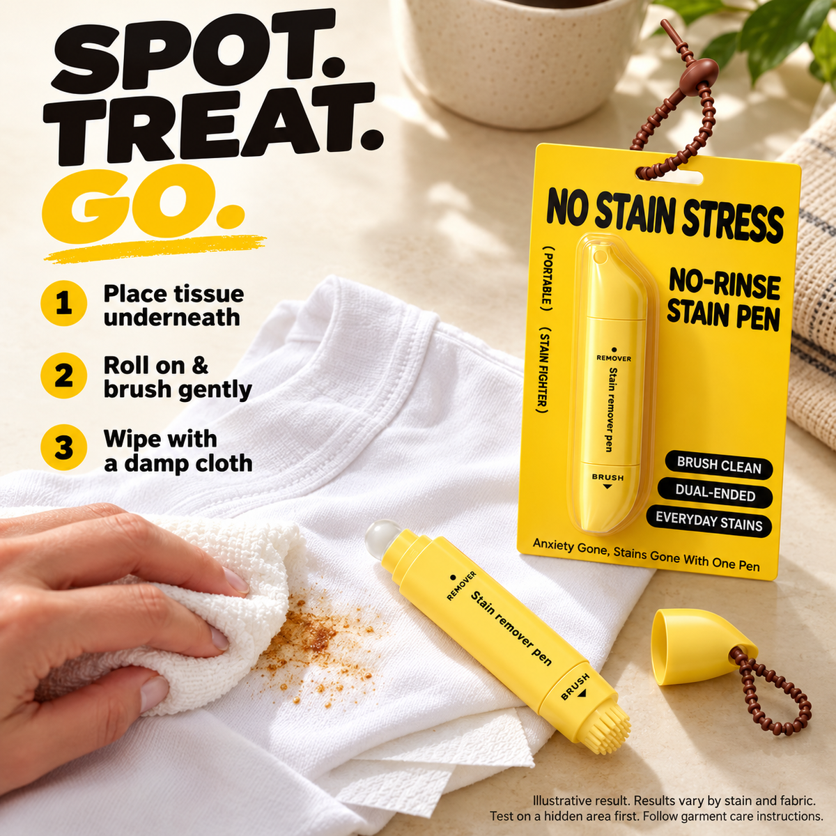 📢📢50% OFF! ⏰Portable Dual-Head Stain Remover Pen
