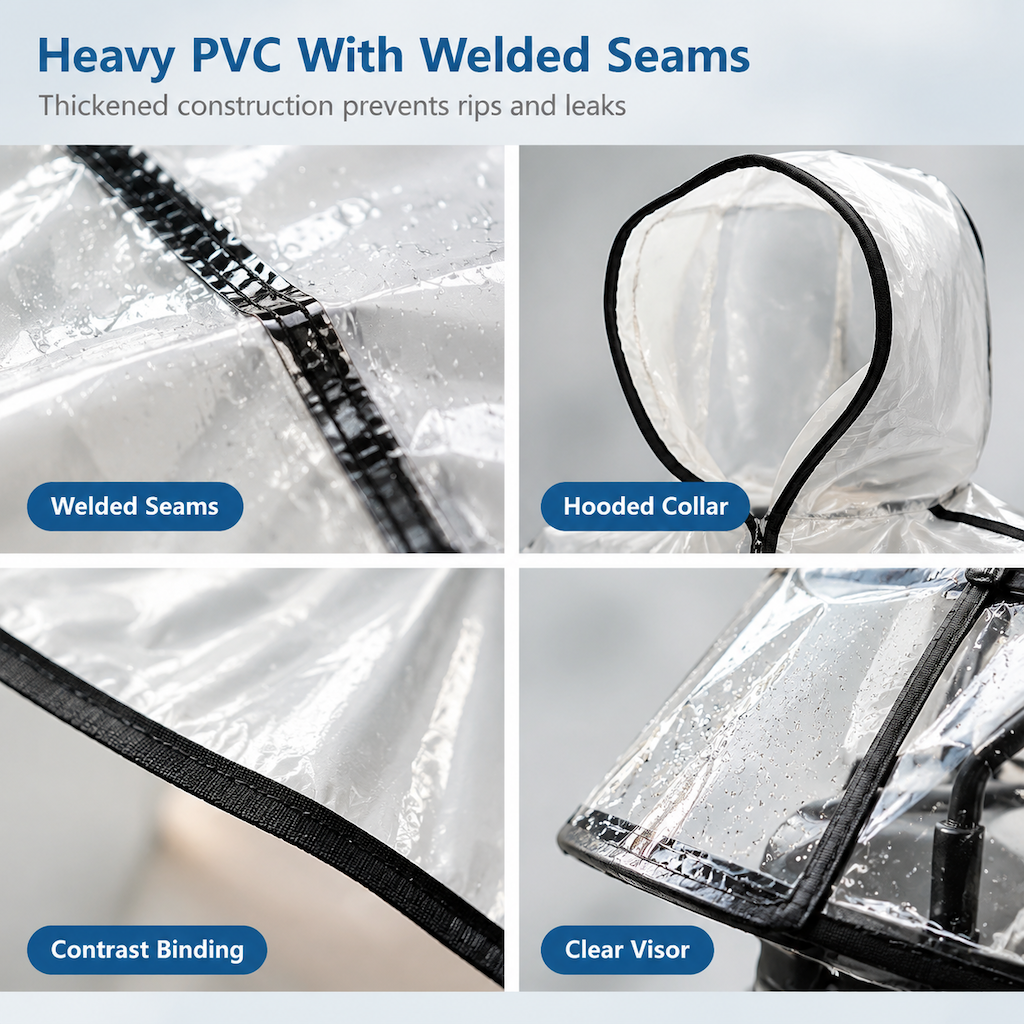 📢📢50% OFF! ⏰🌧️Thickened Extra Large Waterproof PVC Cover and Poncho for Senior Mobility Scooters and Four Wheel Electric Vehicles