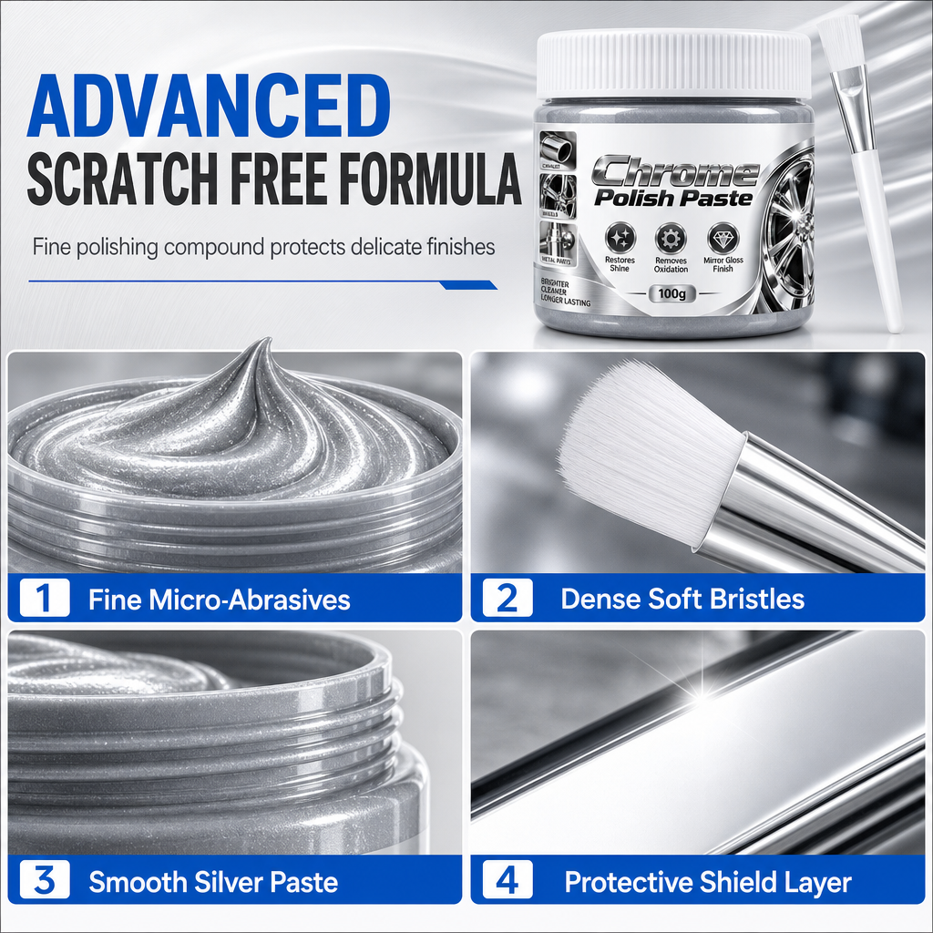 💥 50% Off Now ✨ Chrome Metal Restoration Paste — Mirror Shine & Scratch-Free Polish 🚗