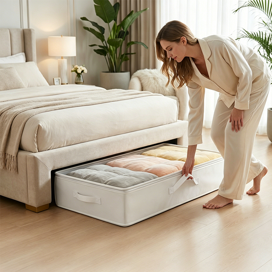 📢📢50% OFF! ⏰Foldable Underbed Storage Bag with Zipper Lid