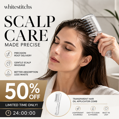 📢📢50% OFF !! ⏰Transparent Hair Oil Applicator Comb