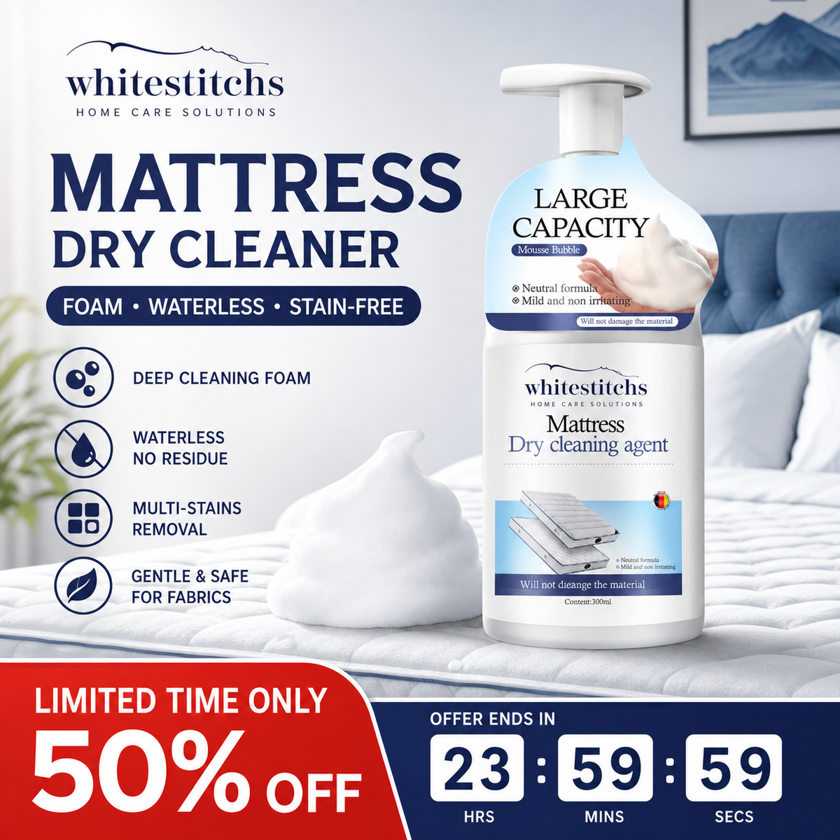 🎉Hot Sale 50% OFF🎉 Powerful Mattress Yellow Stain Cleaner