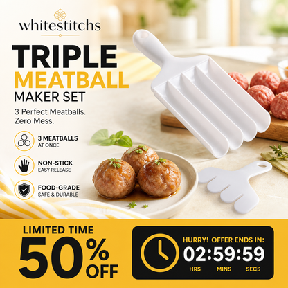 🍖 Creative Triple Meatball Maker – 3-in-1 Non-Stick Meatball Shaper Tool for Easy Kitchen Prep